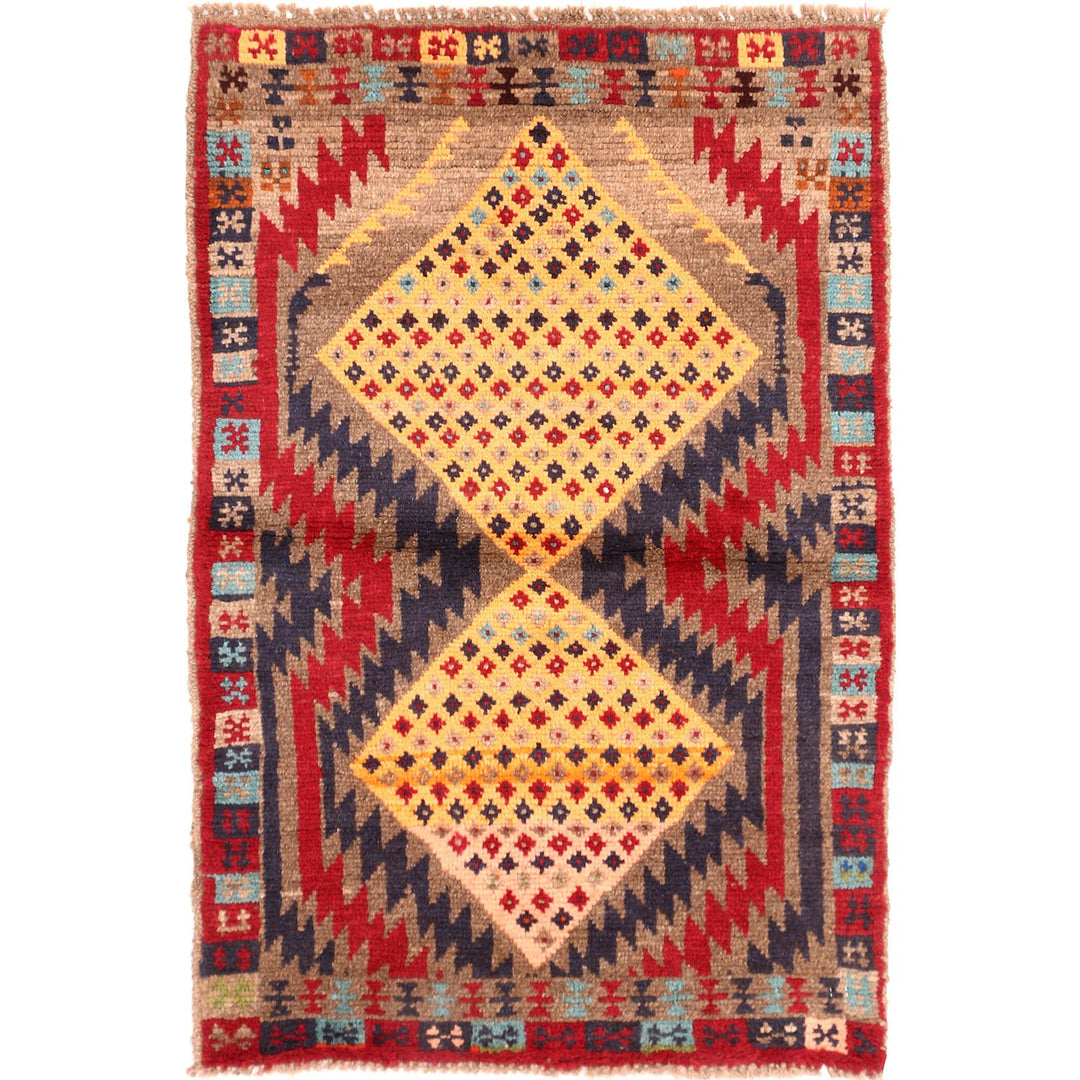 Afghan Baluchi Rug 2' 5" x 3' 9" Hand-Knotted
