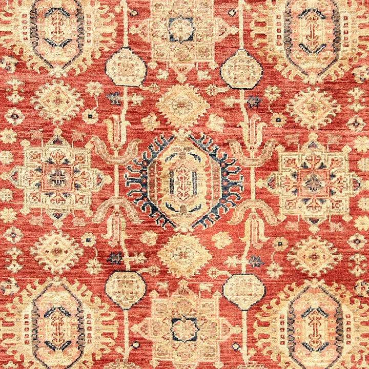 Red Afghan Serapi Rug 3' 9" x 5' 5" Hand-Knotted view 9