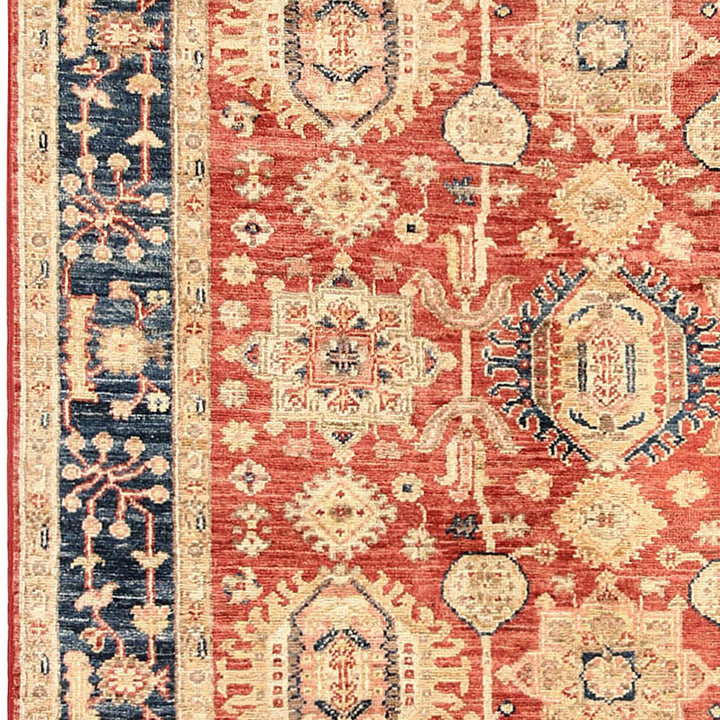 Red Afghan Serapi Rug 3' 9" x 5' 5" Hand-Knotted view 10