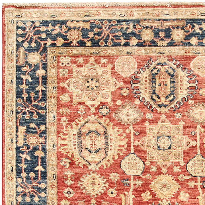 Red Afghan Serapi Rug 3' 9" x 5' 5" Hand-Knotted view 11