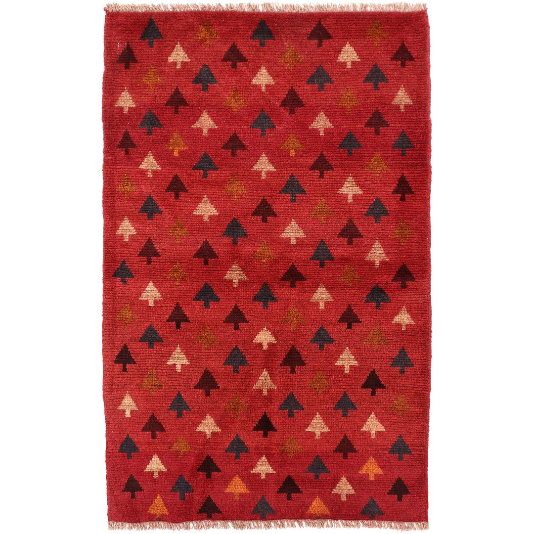 Red Afghan Baluchi Rug 2' 8" x 4' 3" Hand-Knotted