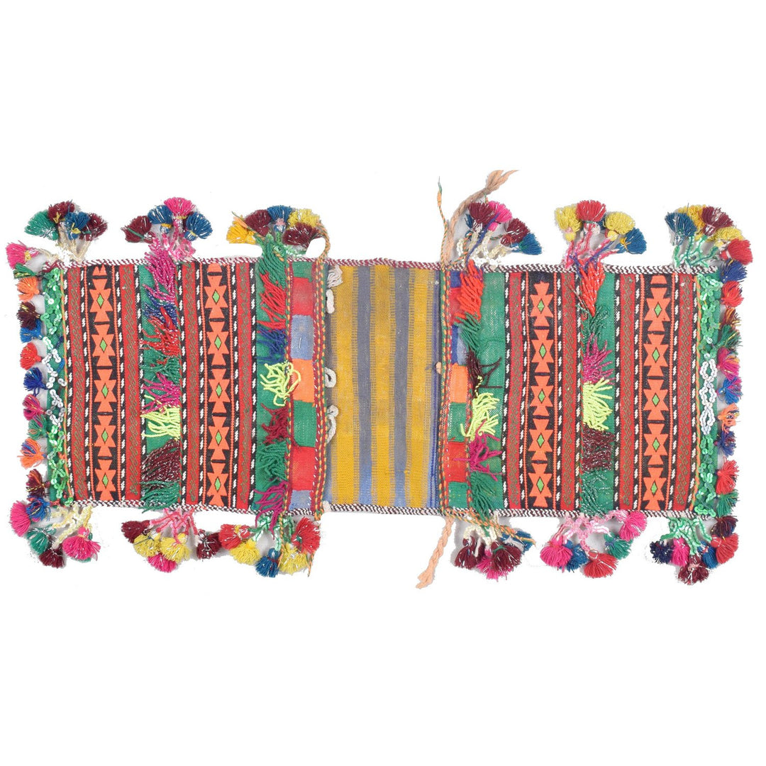 Afghan Saddle Bag Rug 1' x 2' 5" Hand-Knotted