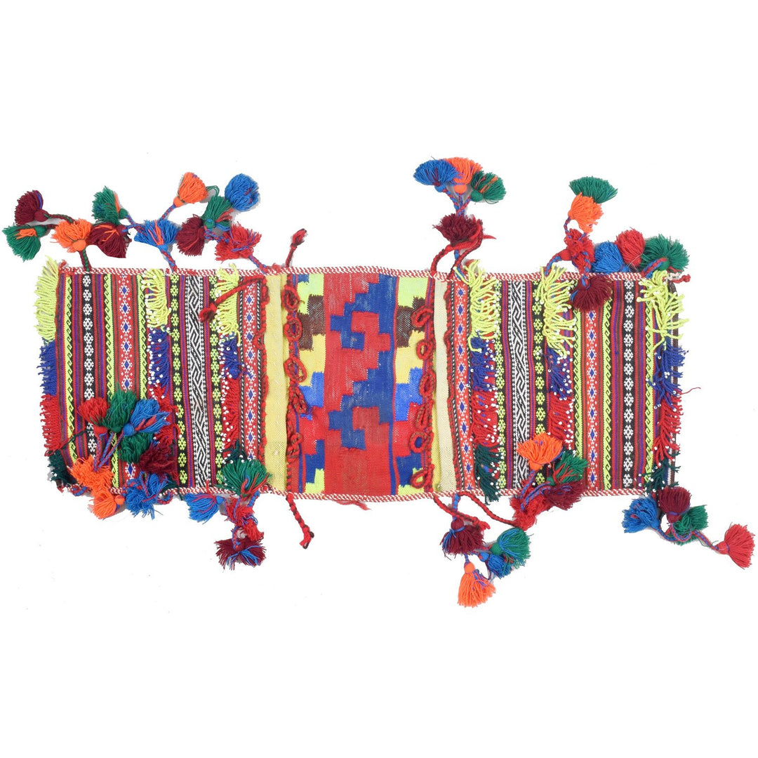 Afghan Saddle Bag Rug 1' x 2' 6" Hand-Knotted