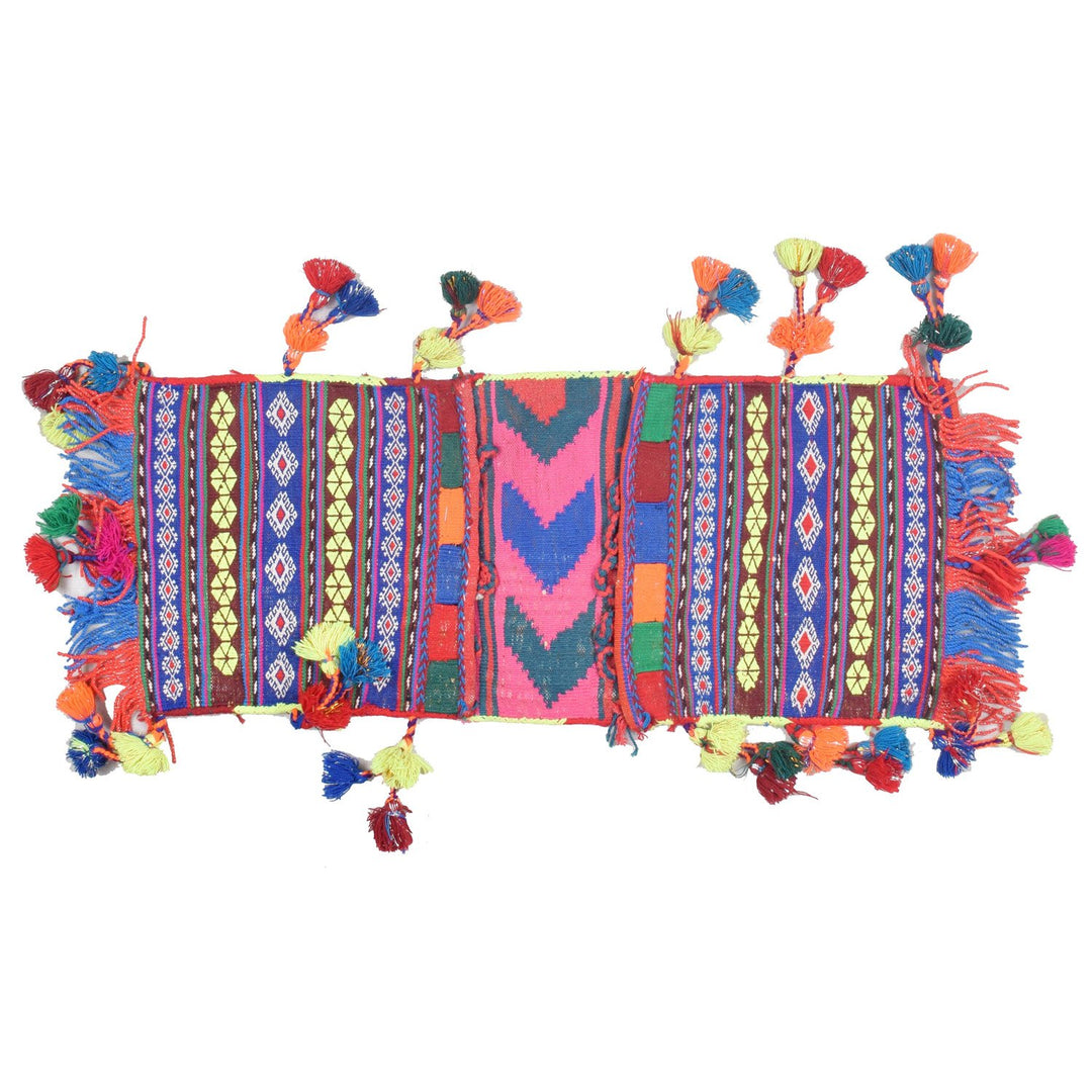 Afghan Saddle Bag Rug 1' x 2' 2" Hand-Knotted