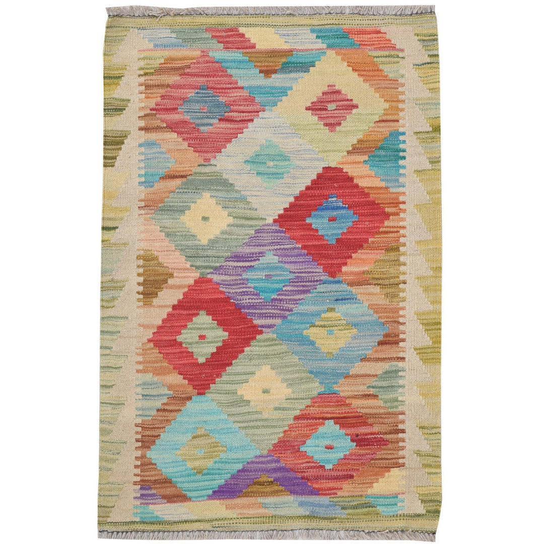 Afghan Kilim Rug 2' x 2' 9" Flat-Weave