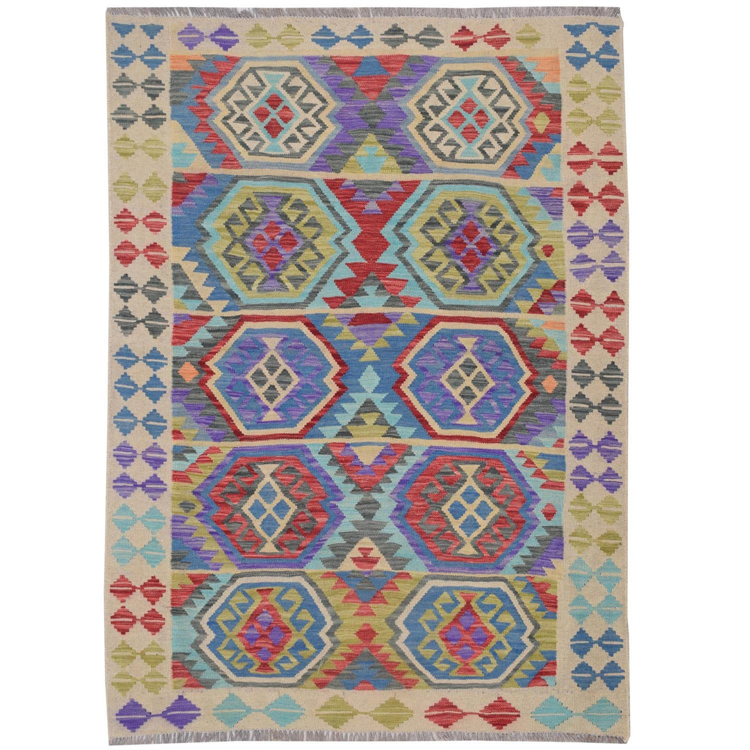 Vegetable Kilim 4' 5"  x 5' 9"  (ft) - No. AL36302 - ALRUG Rug Store