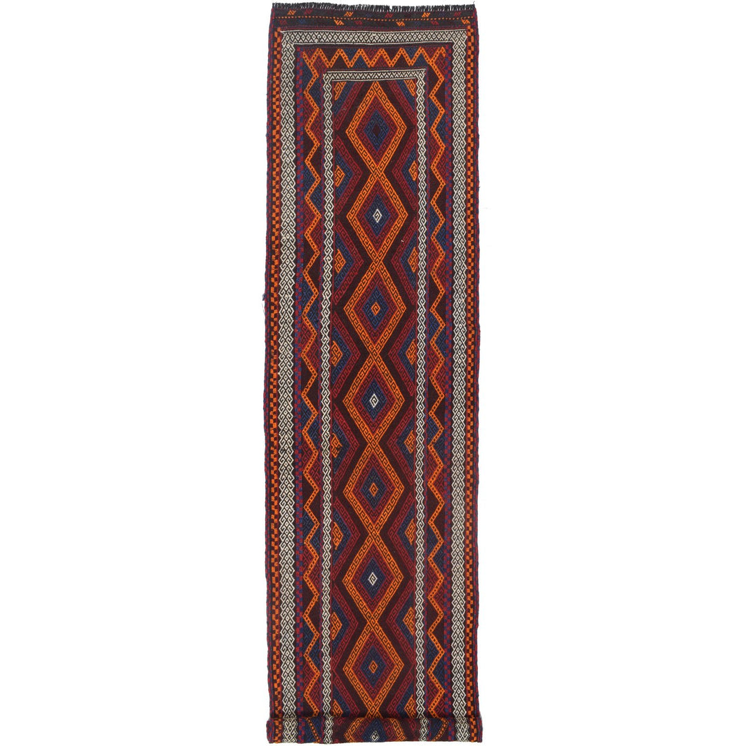 Afghan Suzuni Kilim Rug 2' 4" x 9' 7" Flat-Weave