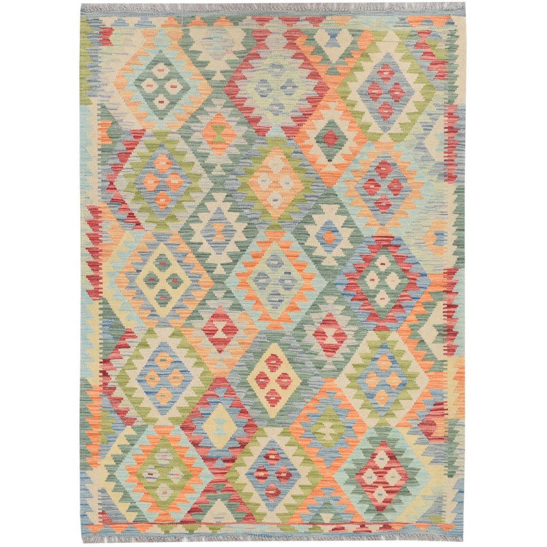 Vegetable Kilim 4' 1" x 5' 7"  (ft) - No. AL78128 - ALRUG Rug Store