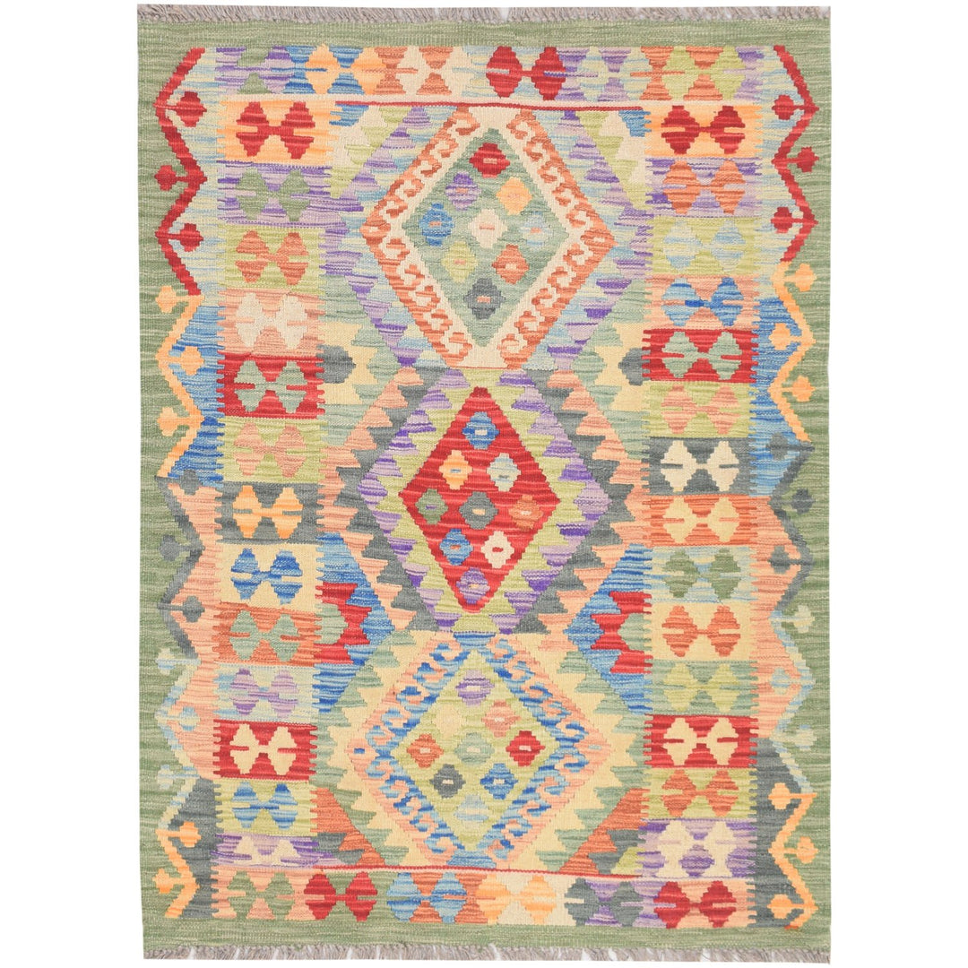 Vegetable Kilim 3' 4" x  4' 7" (ft) - No. AL67122 - ALRUG Rug Store