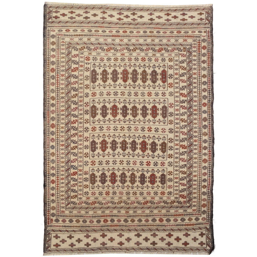 Soumak Kilim 4' 2" x 5' 9" (ft) - No. AL77148 - ALRUG Rug Store