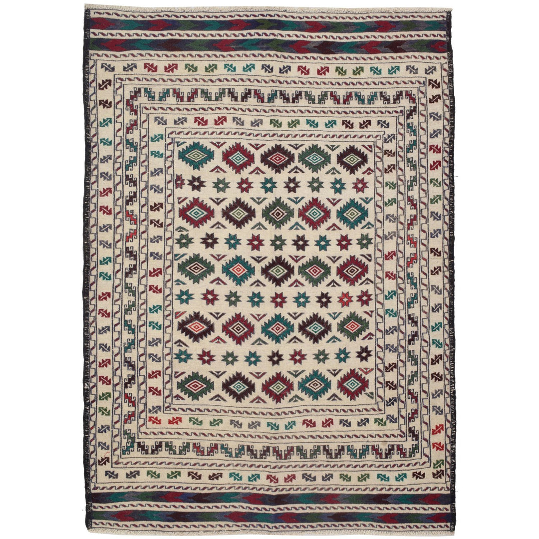 Soumak Kilim 4' 2" x 5' 8" (ft) - No. AL34840 - ALRUG Rug Store