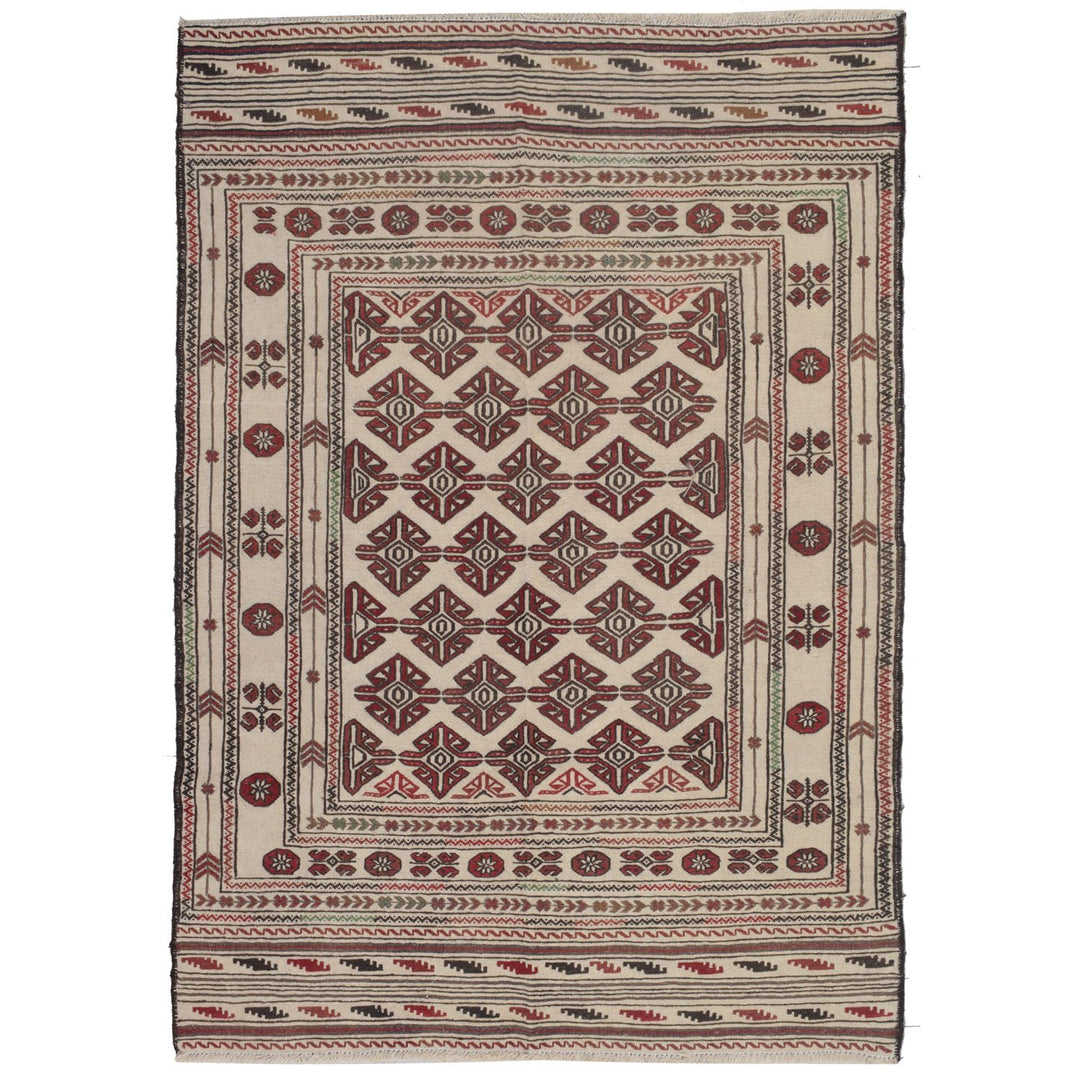 Soumak Kilim 4' 3" x 6' 2" (ft) - No. AL19021 - ALRUG Rug Store