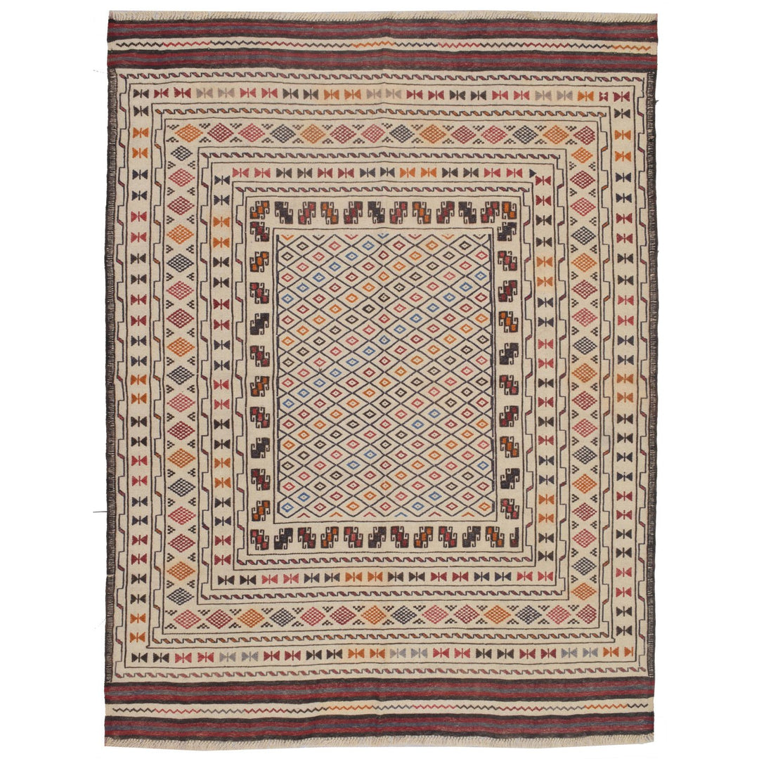 Soumak Kilim 4' 3" x 5' 8" (ft) - No. AL83229 - ALRUG Rug Store