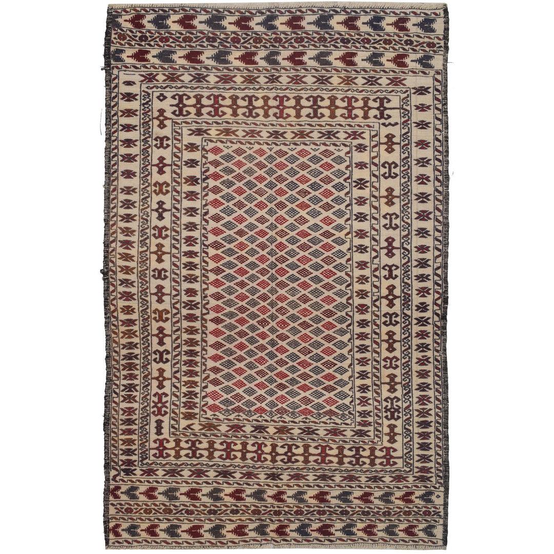 Soumak Kilim 4' 1" x 6' 4" (ft) - No. AL27718 - ALRUG Rug Store