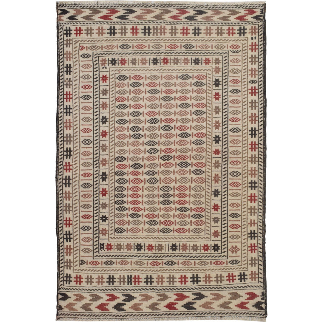 Soumak Kilim 3' 8" x 6' (ft) - No. AL25399 - ALRUG Rug Store