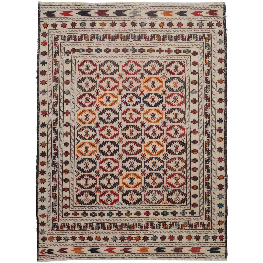 Soumak Kilim 4' 4" x 5' 8" (ft) - No. AL45390 - ALRUG Rug Store