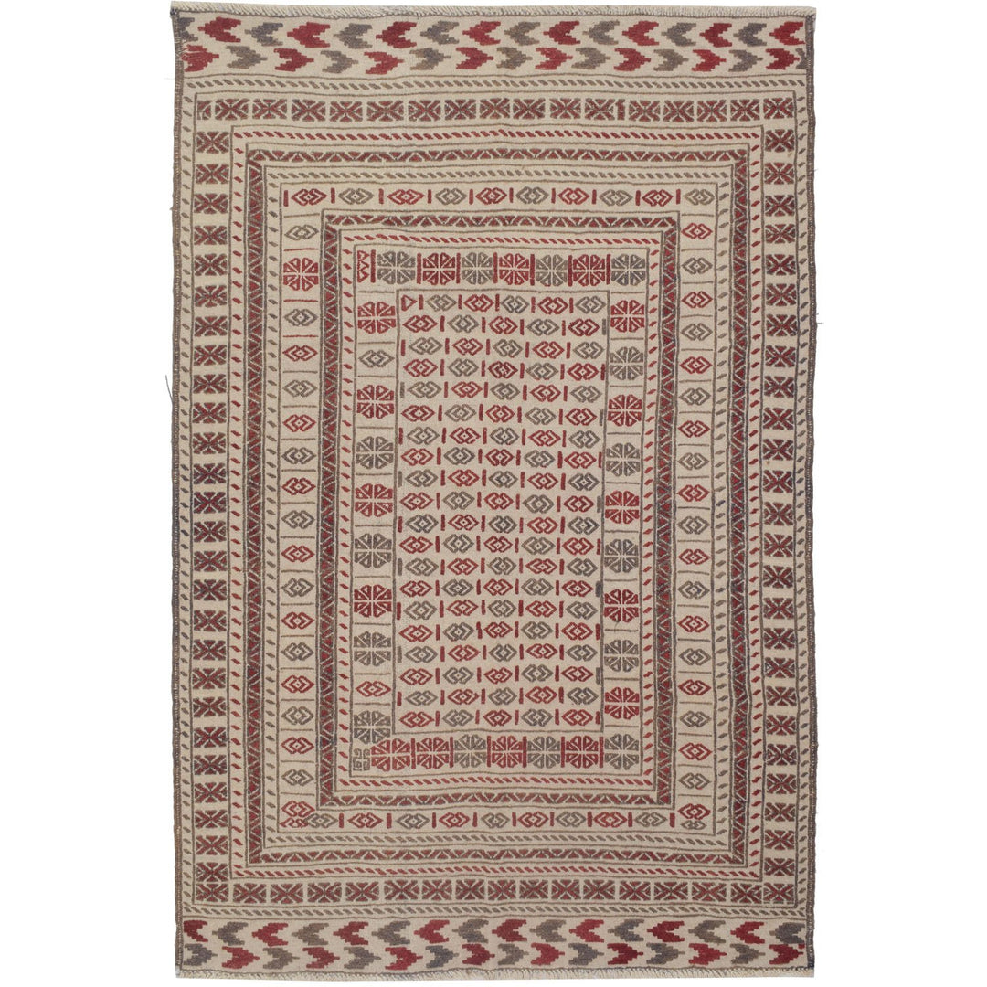 Soumak Kilim 4' 4" x 6' 2" (ft) - No. AL73343 - ALRUG Rug Store