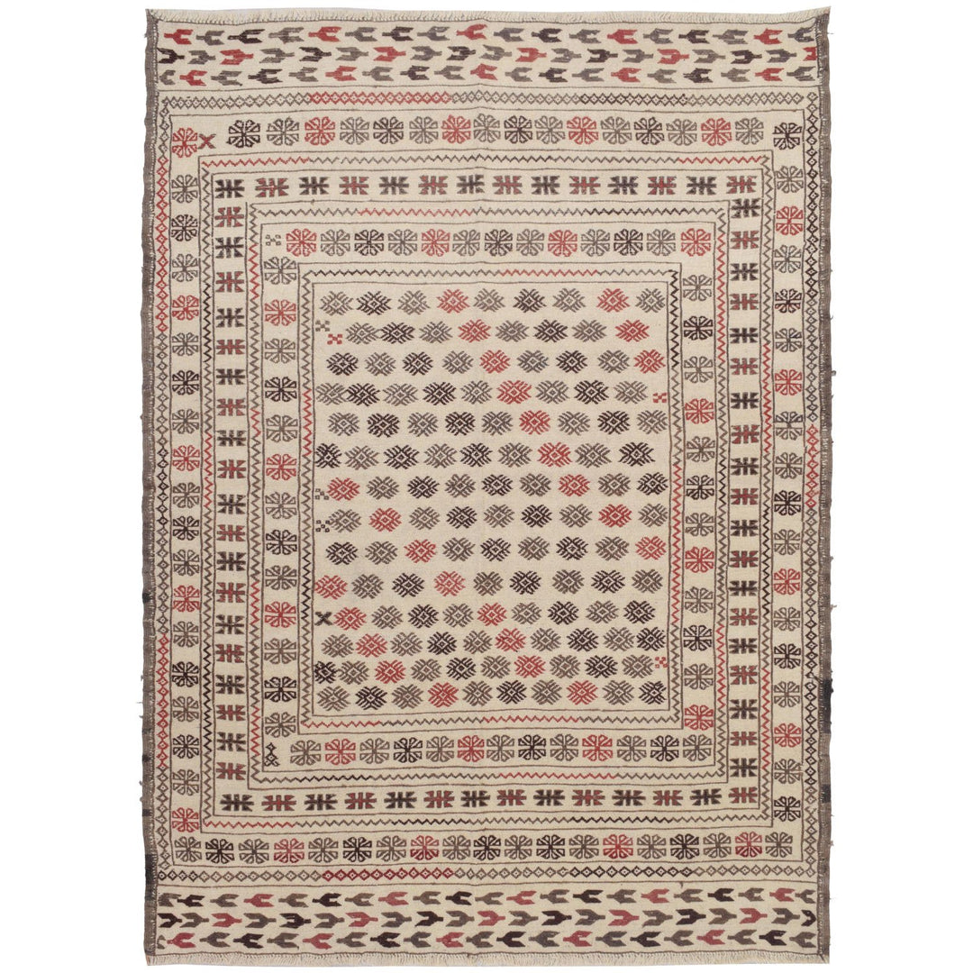 Soumak Kilim 4' 4" x 5' 8" (ft) - No. AL56641 - ALRUG Rug Store