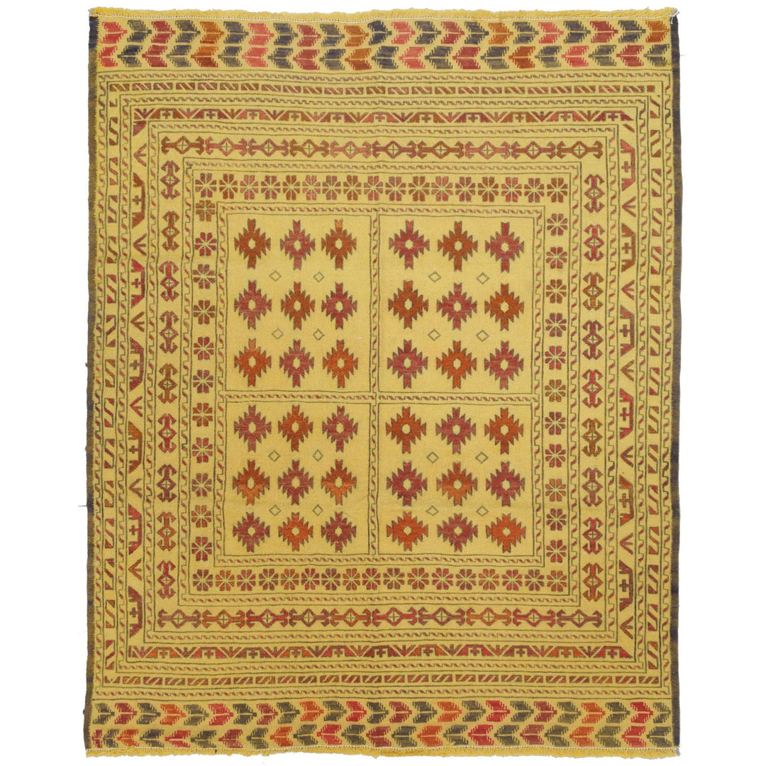 Soumak Kilim 4' 7" x 5' 6" (ft) - No. AL34732 - ALRUG Rug Store