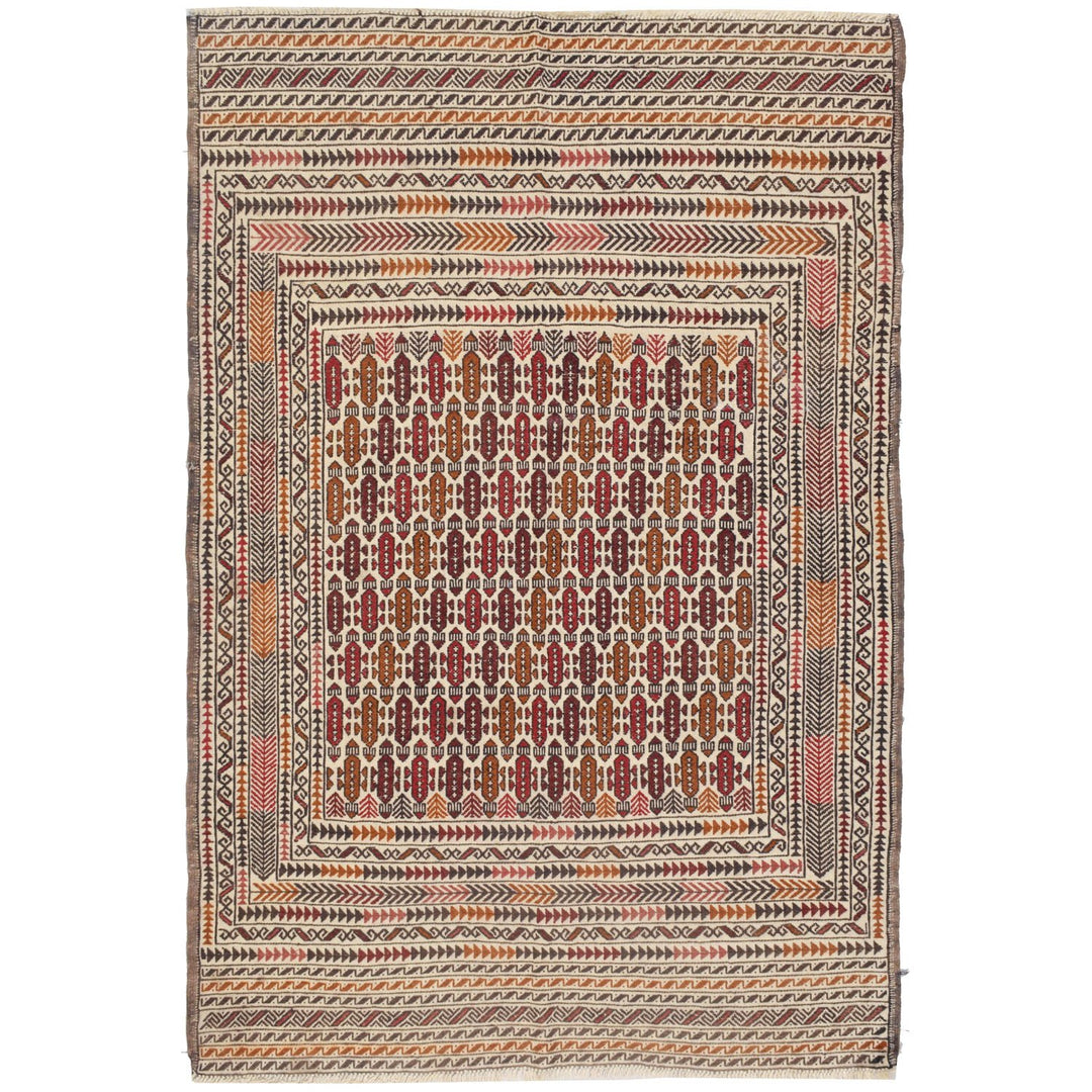 Soumak Kilim 4' 1" x 5' 9" (ft) - No. AL32798 - ALRUG Rug Store