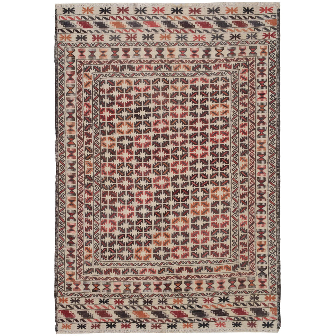 Soumak Kilim 4' 4" x 6' 2" (ft) - No. AL12896 - ALRUG Rug Store