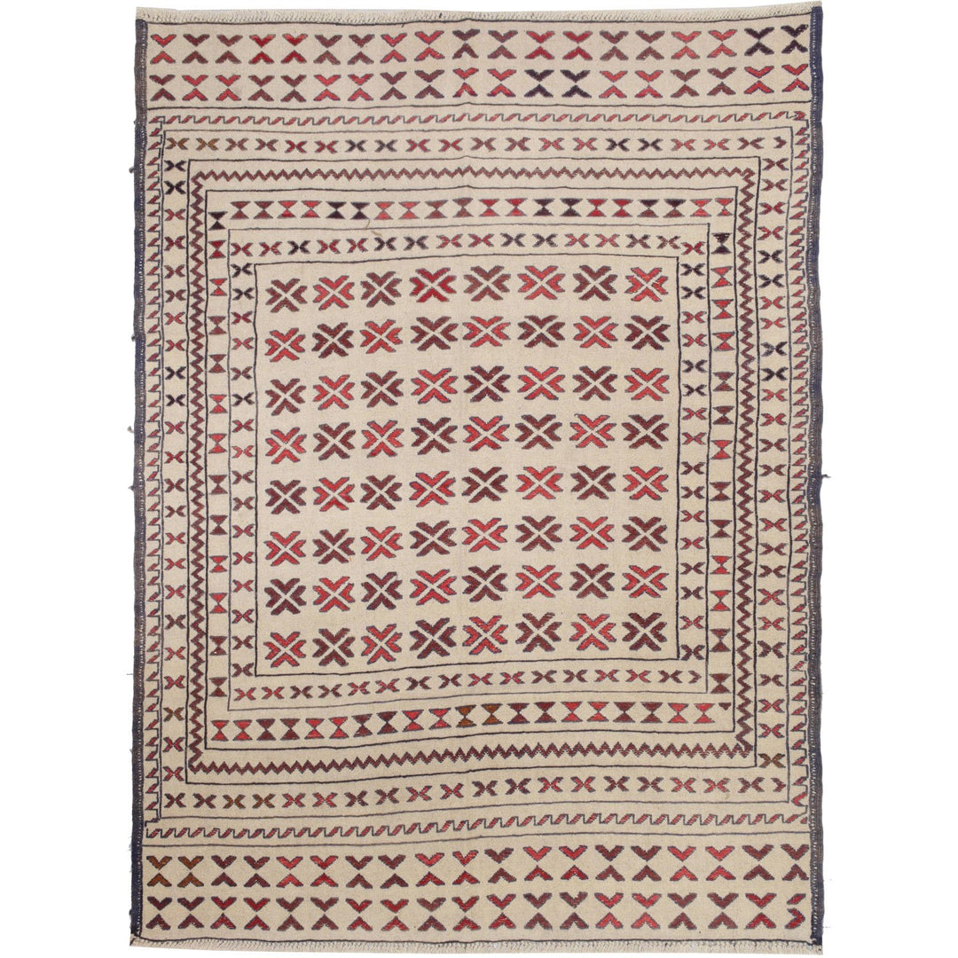 Soumak Kilim 4' 3" x 5' 7" (ft) - No. AL78374 - ALRUG Rug Store