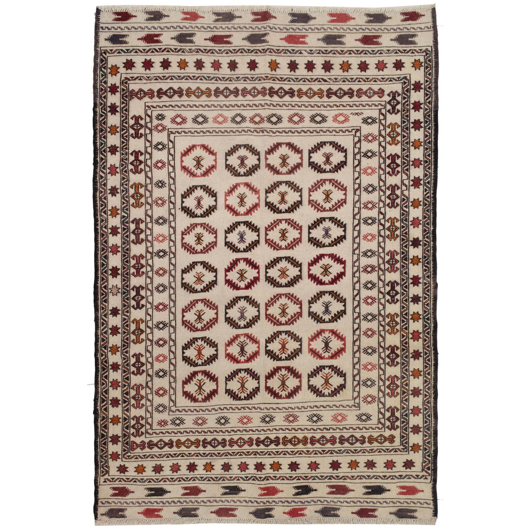 Soumak Kilim 4' 3" x 6' 2" (ft) - No. AL64987 - ALRUG Rug Store