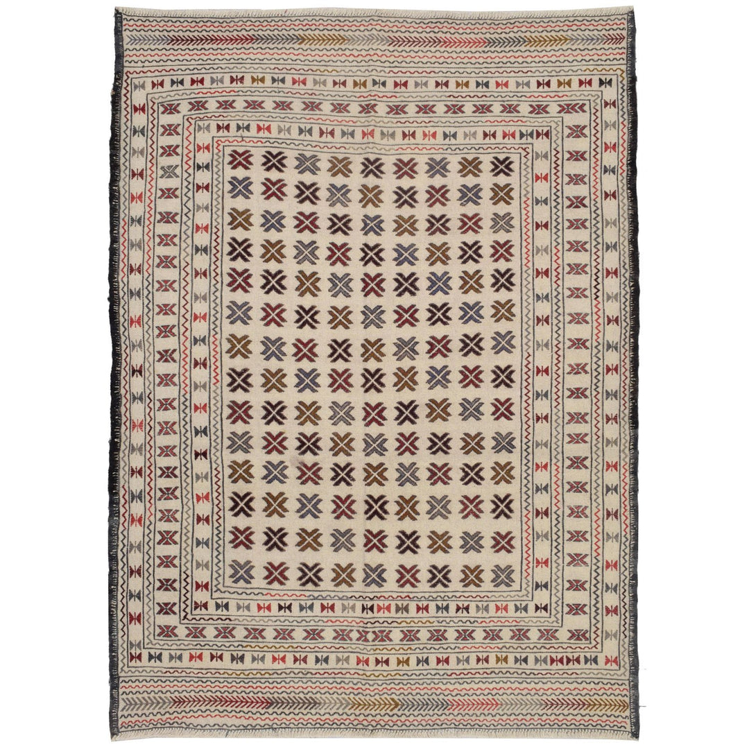 Soumak Kilim 4' 4" x 5' 7" (ft) - No. AL35822 - ALRUG Rug Store