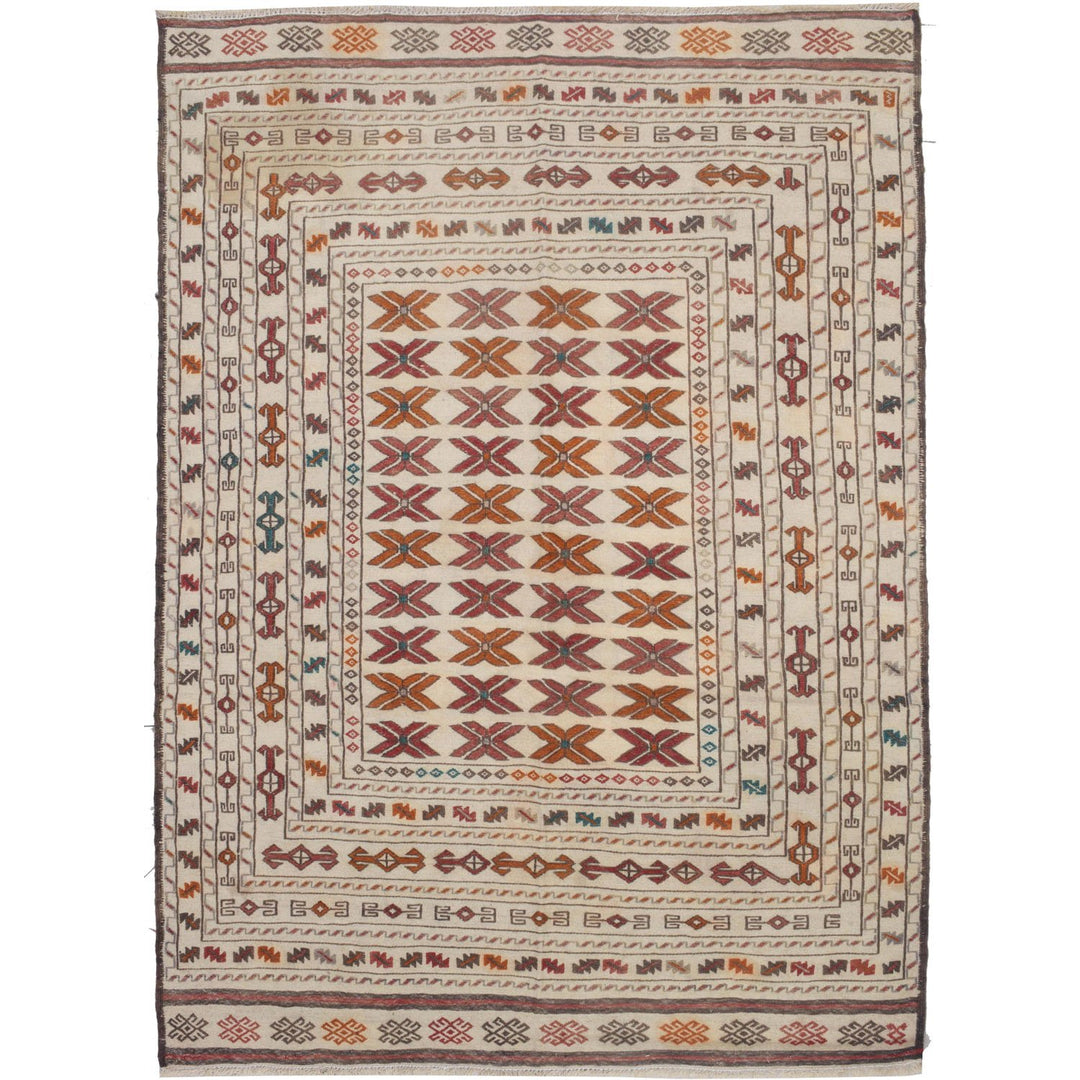 Soumak Kilim 4' 4" x 6' 1" (ft) - No. AL46421 - ALRUG Rug Store