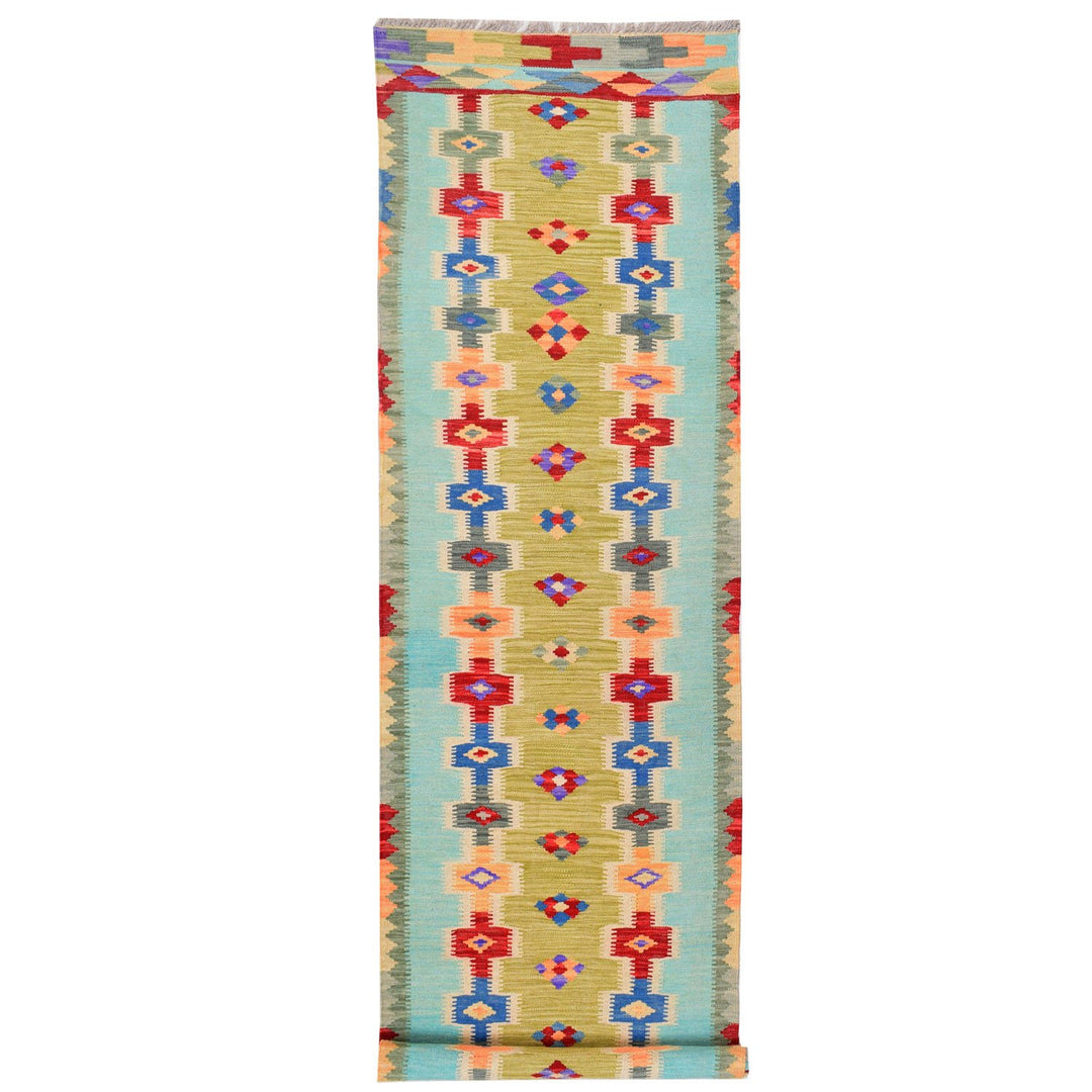 Afghan Vegetable Kilim Rug 2' 7" x 9' 6" Flat-Weave