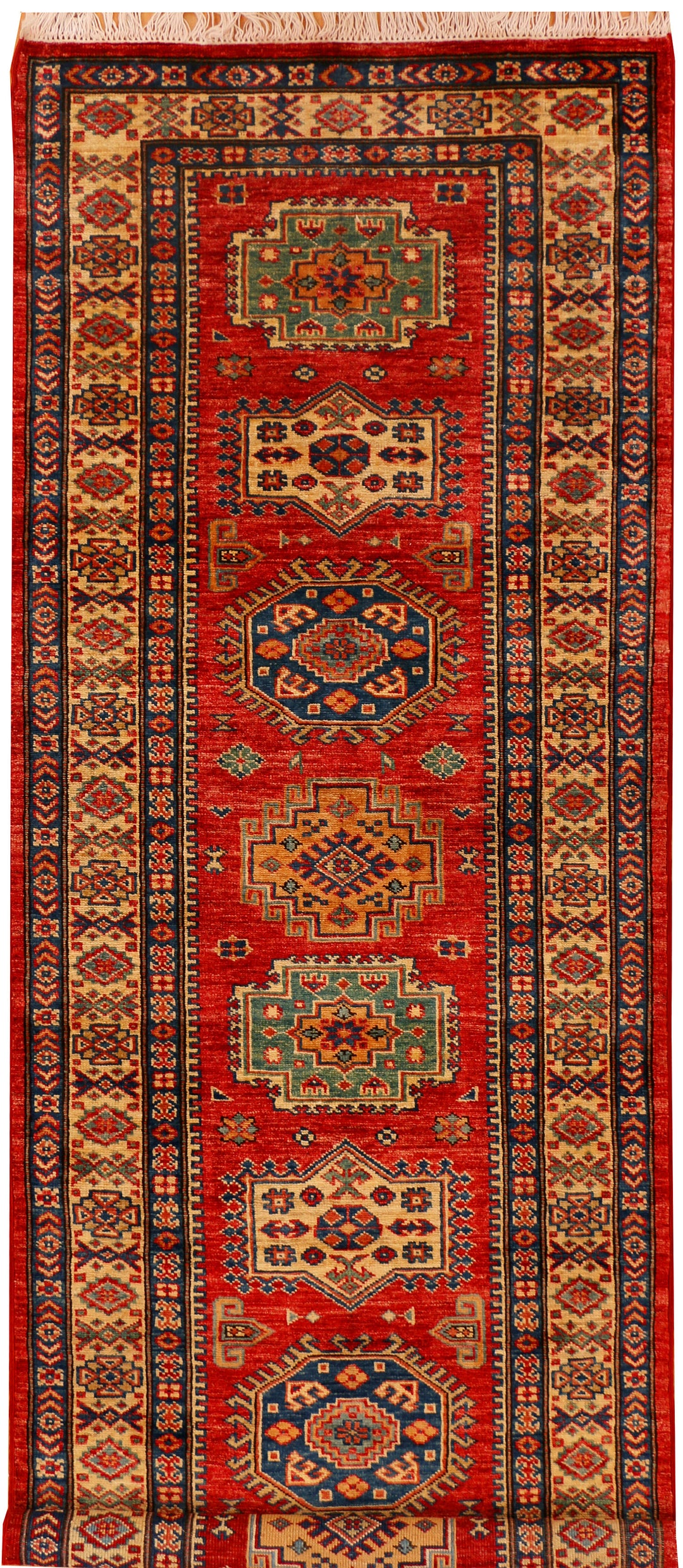 Firebrick Firebrick Oriental Kazak Runner 2' 7 x 7' 5 - No. 26448 - ALRUG Rug Store