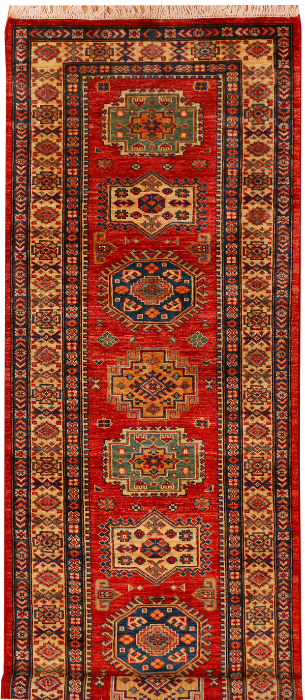 Firebrick Firebrick Oriental Kazak Runner 2' 7 x 7' 5 - No. 26448 - ALRUG Rug Store