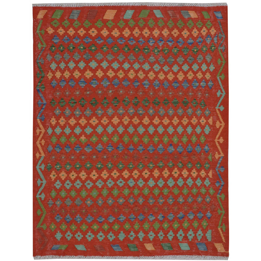 Vegetable Kilim 4' 1 x 4' 9 (ft) - No. AL35941 - ALRUG Rug Store