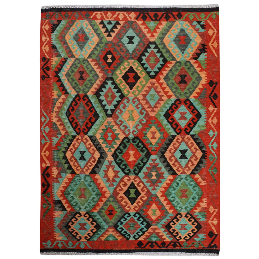 Vegetable Kilim 4' 4 x 6' 1 (ft) - No. AL37551 - ALRUG Rug Store
