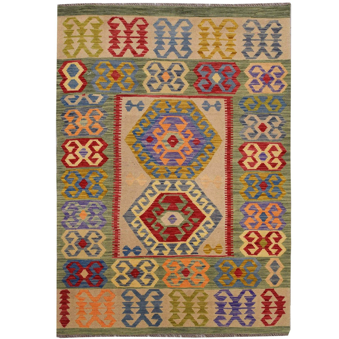 Vegetable Kilim 4' x 5' 7 (ft) - No. AL21418 - ALRUG Rug Store