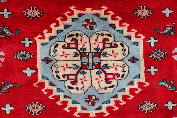 Firebrick Caucasian 3' 9 x 3' 10 - No. 27209 - ALRUG Rug Store