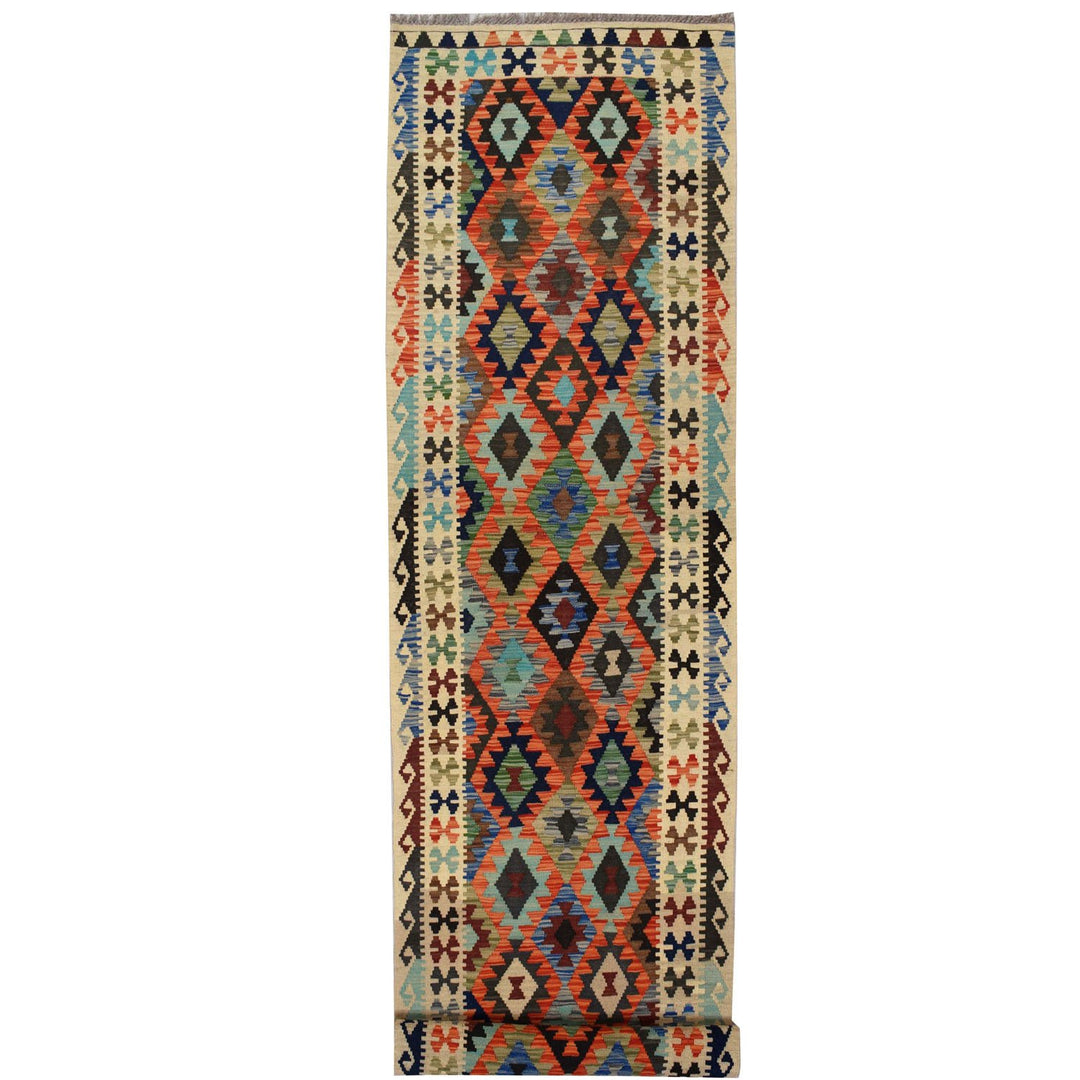 Afghan Kilim Rug 2' 7" x 13' Flat-Weave
