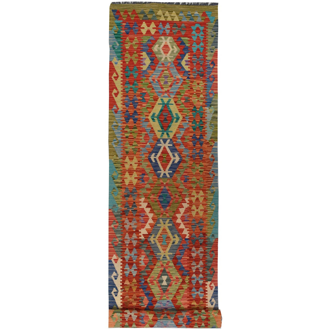 Afghan Vegetable Kilim Rug 2' 6" x 13' Flat-Weave