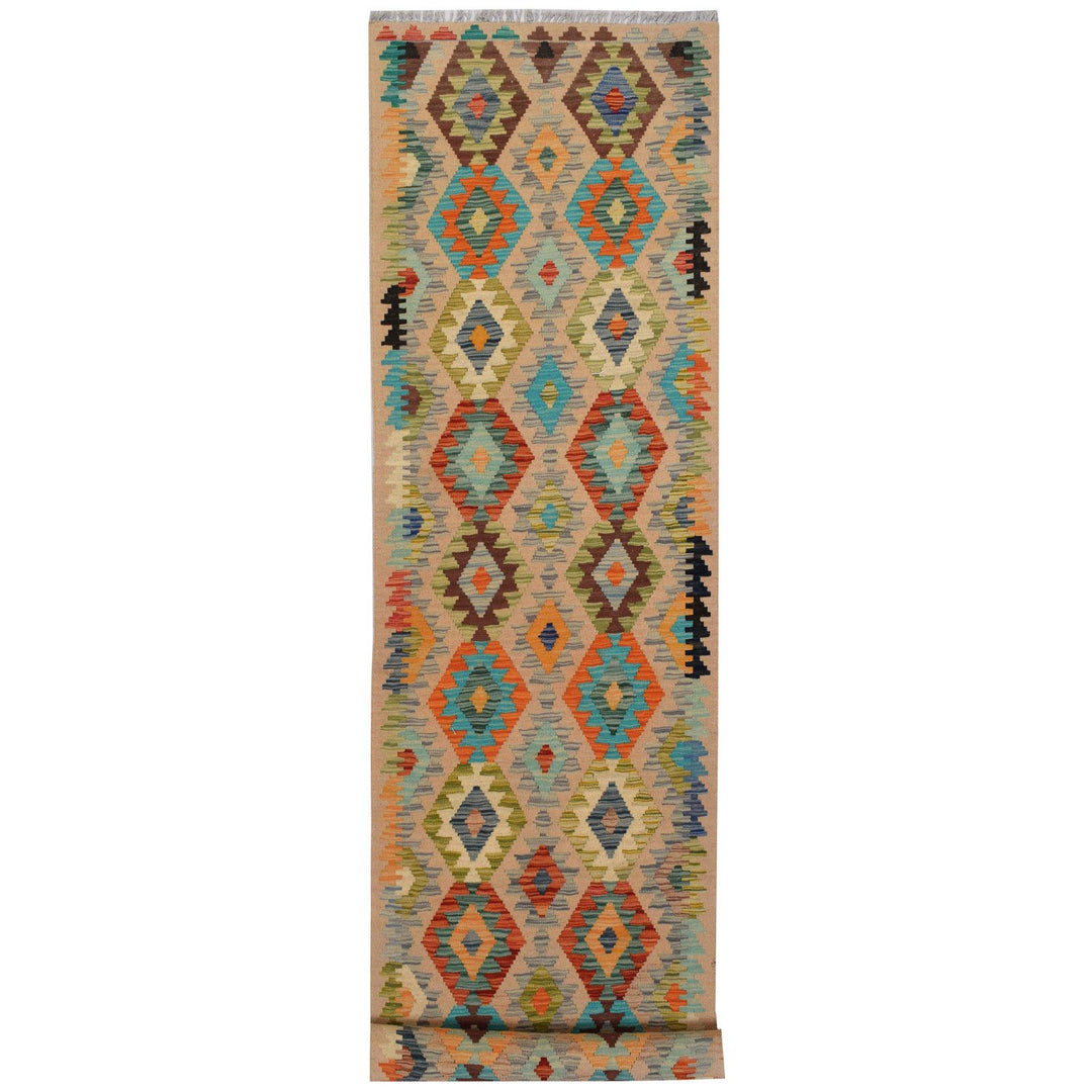 Afghan Vegetable Kilim Rug 2' 6" x 13' 2" Flat-Weave