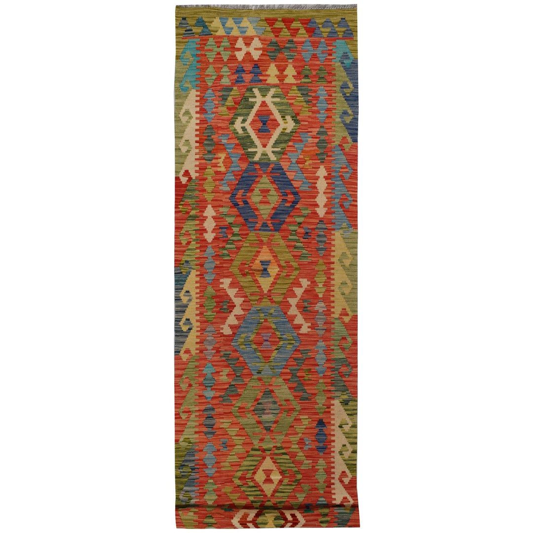 Afghan Vegetable Kilim Rug 2' 6" x 9' 8" Flat-Weave