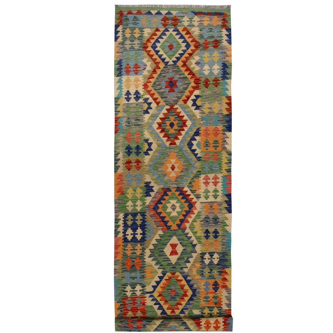 Afghan Vegetable Kilim Rug 2' 7" x 9' 7" Flat-Weave