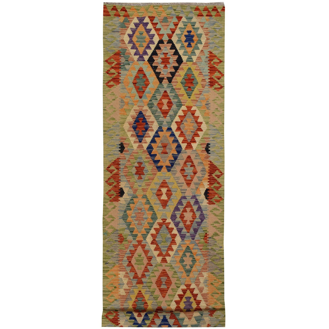 Afghan Vegetable Kilim Rug 2' 8" x 9' 9" Flat-Weave