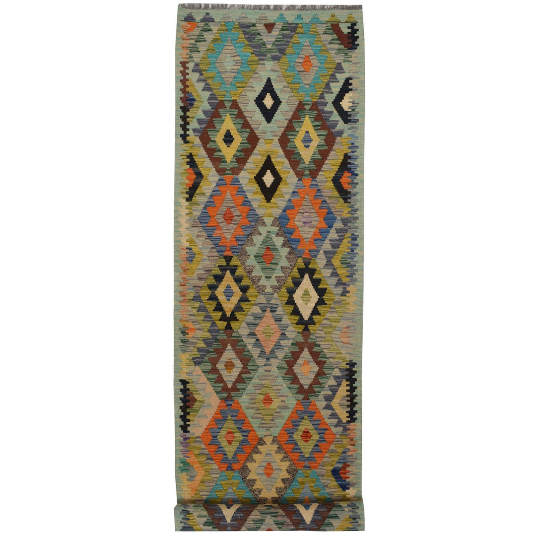 Afghan Kilim Rug 2' 7" x 12' 8" Flat-Weave