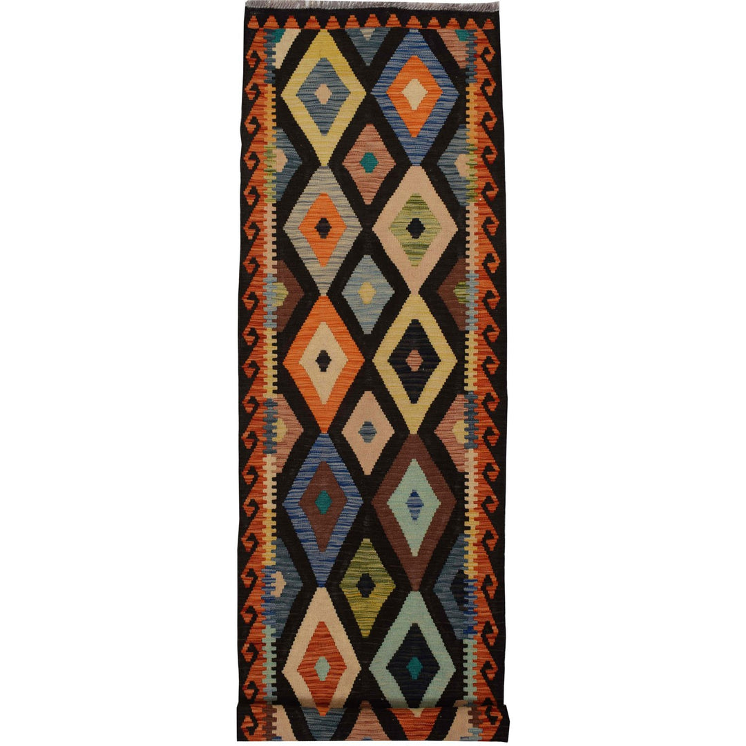 Afghan Vegetable Kilim Rug 2' 7" x 9' 5" Flat-Weave
