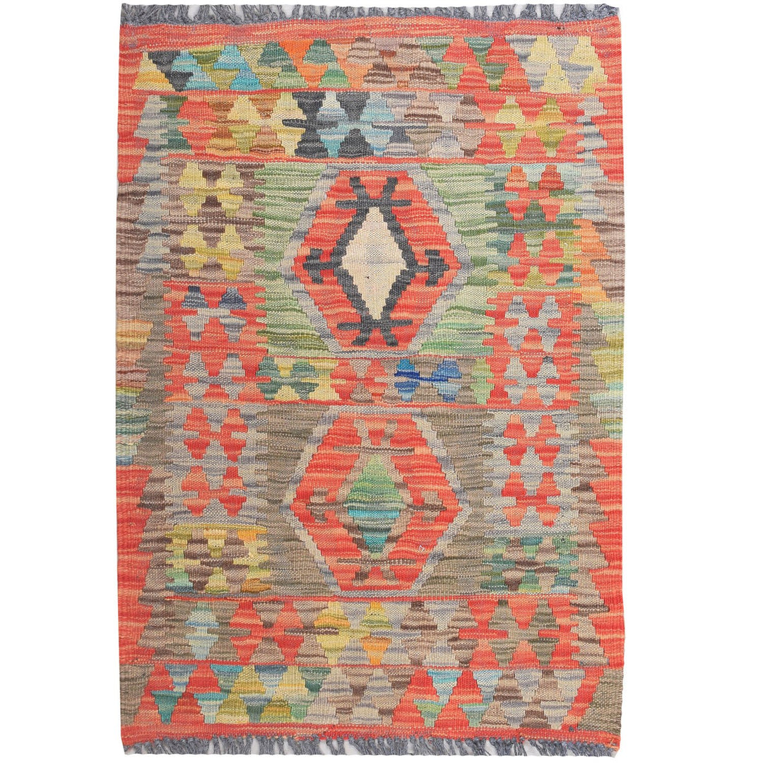 Afghan Kilim Rug 2' x 2' 8" Flat-Weave