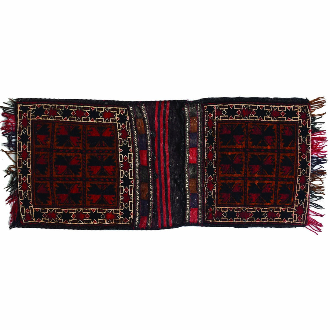 Afghan Saddle Bag Rug 1' 8" x 4' 1" Hand-Knotted