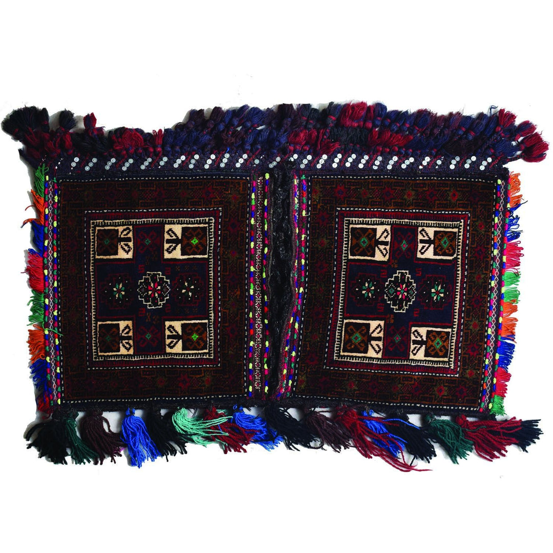 Afghan Saddle Bag Rug 1' 8" x 3' 4" Hand-Knotted