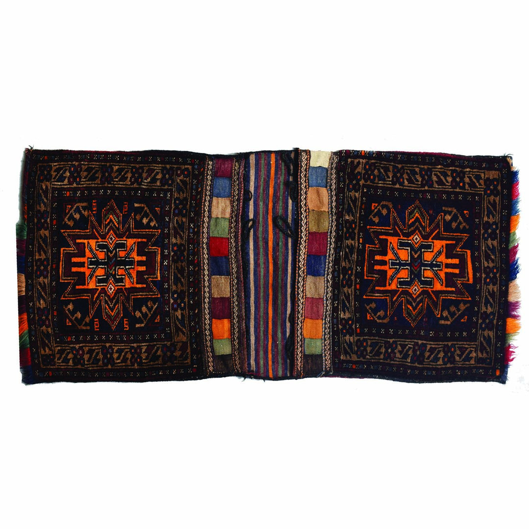 Afghan Saddle Bag Rug 1'9" x 4'3" Hand-Knotted