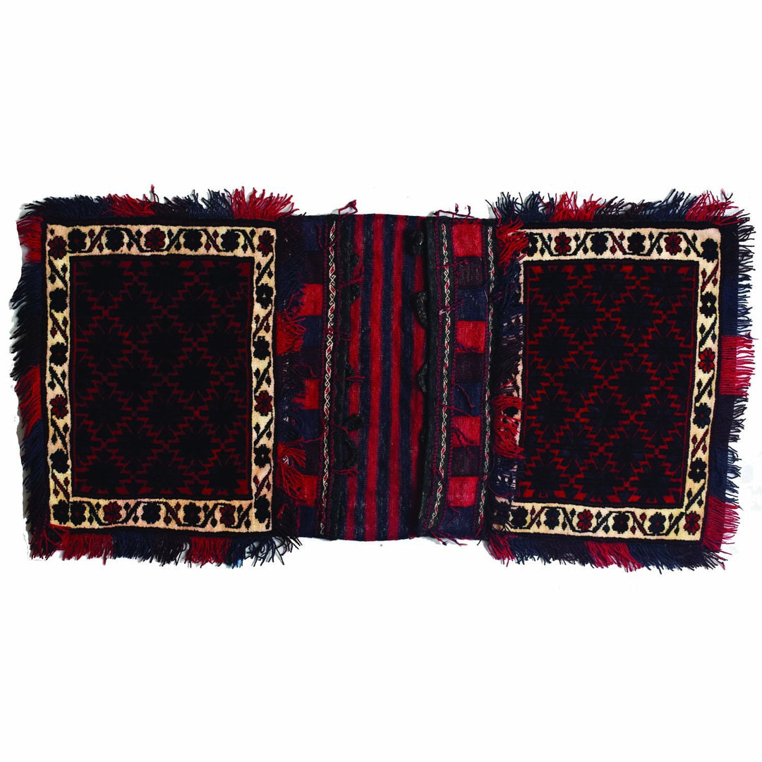Afghan Saddle Bag Rug 1' 9" x 4' Hand-Knotted