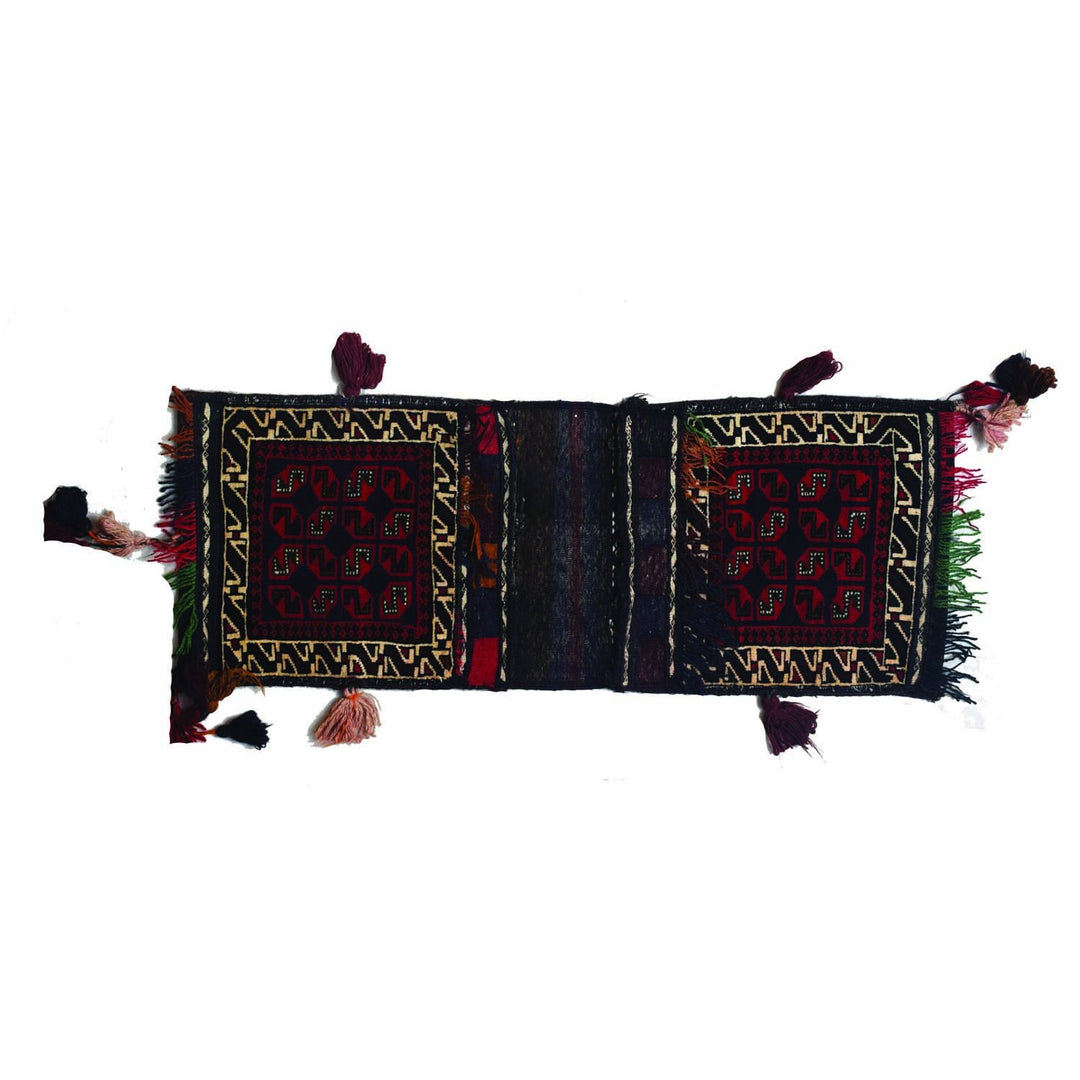 Afghan Saddle Bag Rug 1' 4" x 3' 8" Hand-Knotted